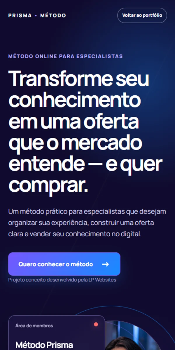 Versão móvel do projeto conceito Prisma