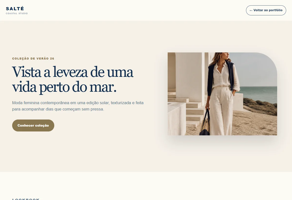 Página do projeto conceito Salté